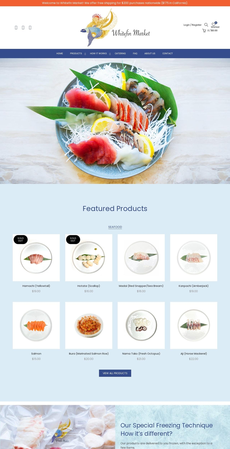 whitefinmarket.com shopify website screenshot