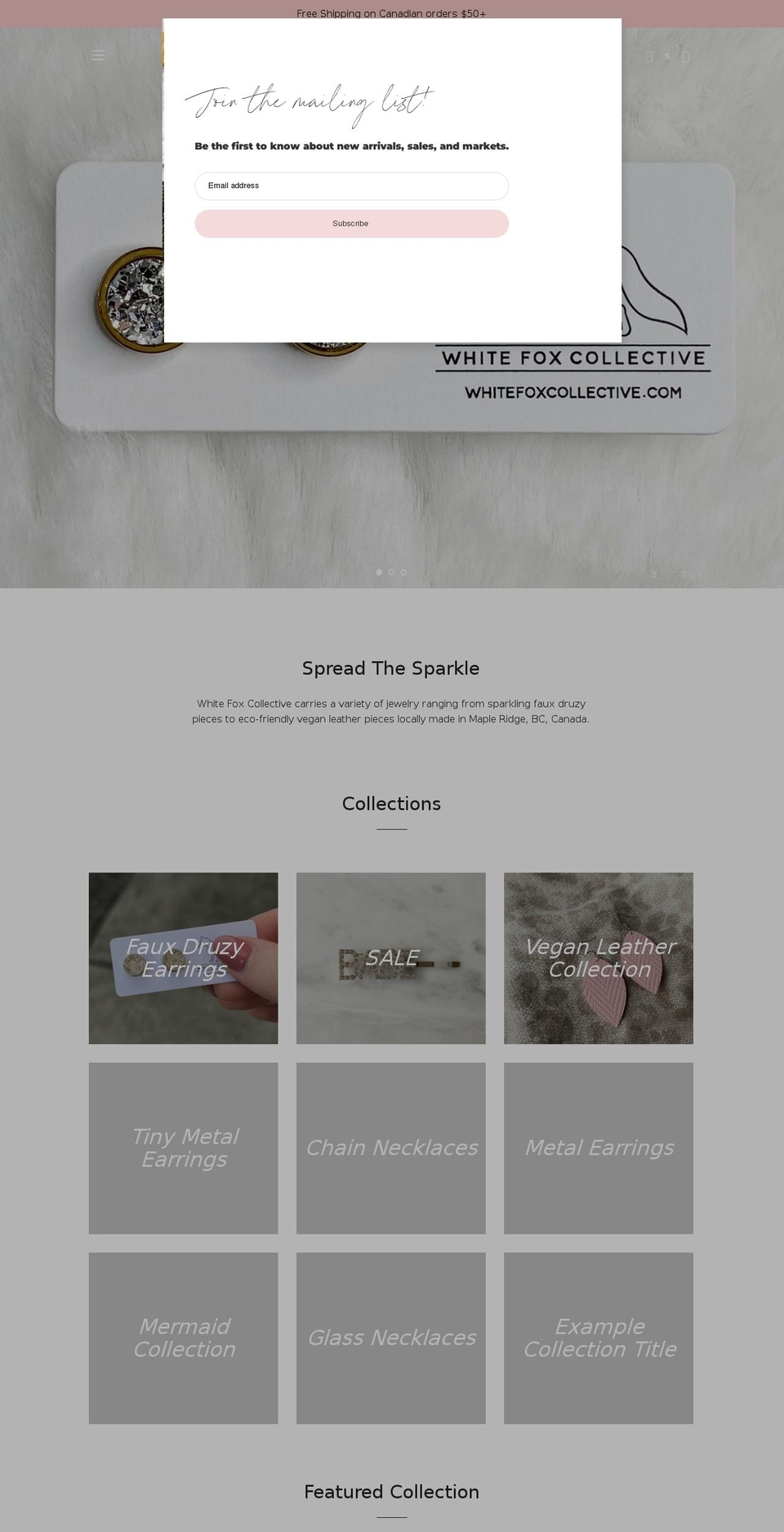 whitefoxcollective.com shopify website screenshot