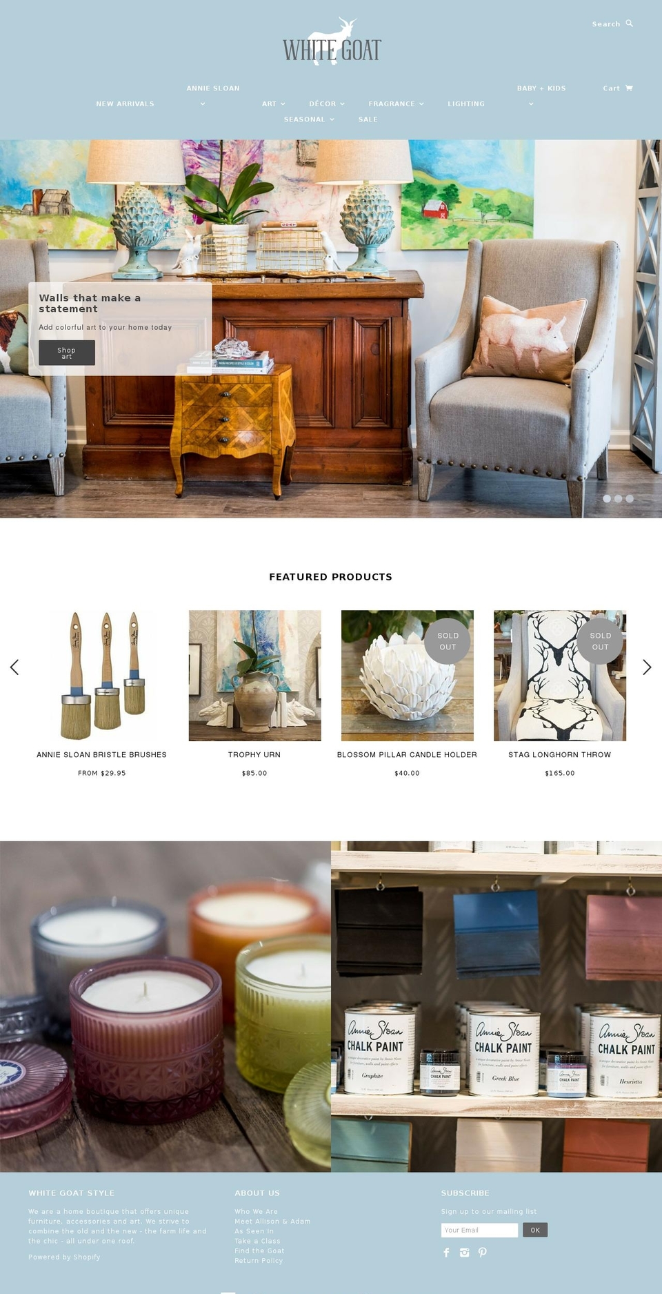 whitegoatstyle.com shopify website screenshot