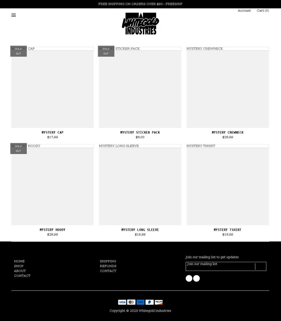 whitegoldindustries.com shopify website screenshot