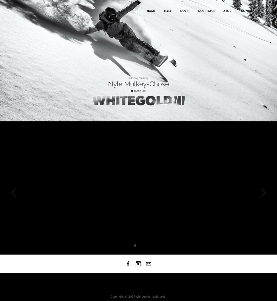 whitegoldsnowboards.com shopify website screenshot