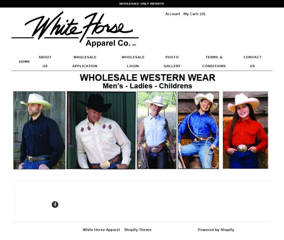 whitehorseapparel.com shopify website screenshot