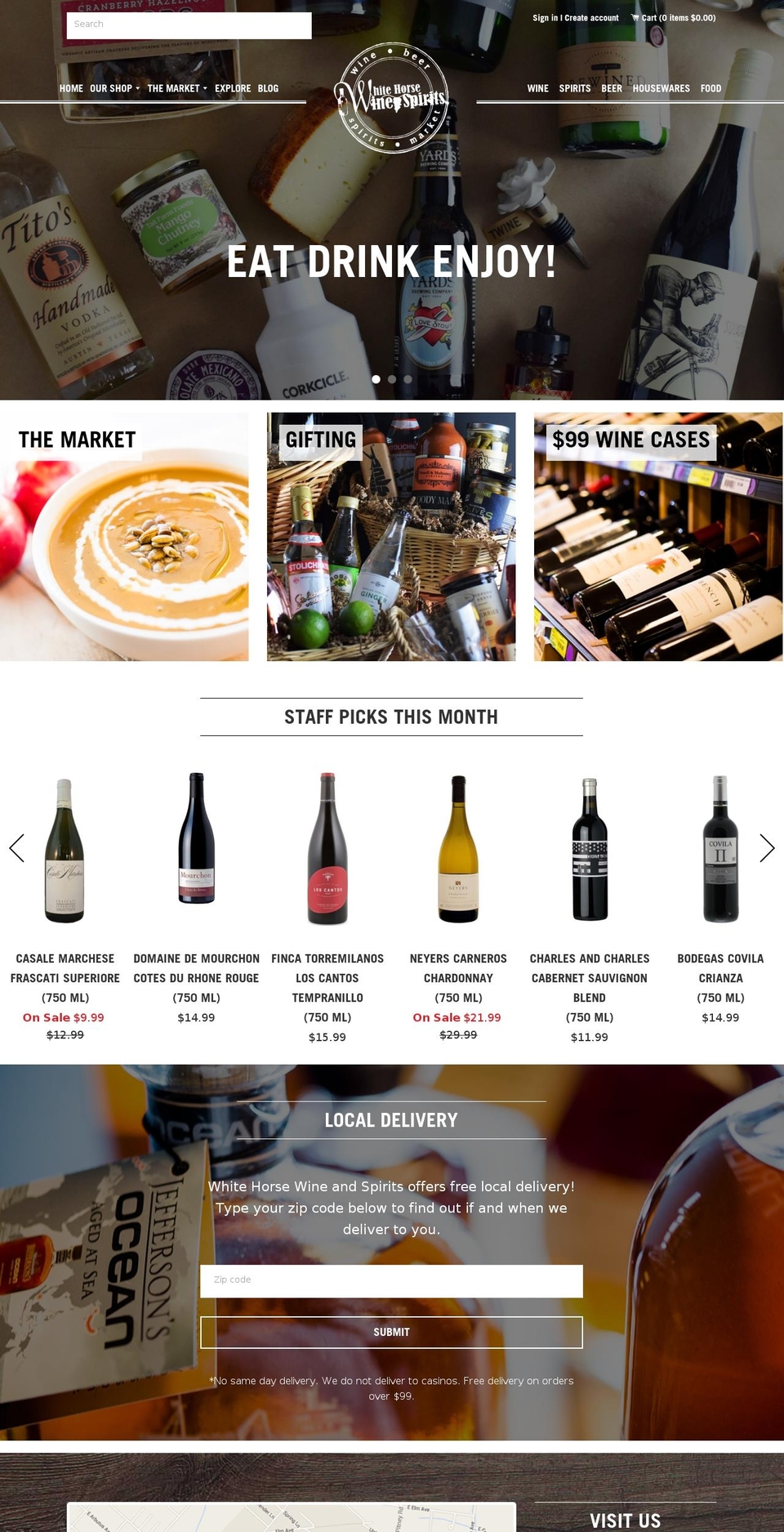 whitehorsewine.com shopify website screenshot