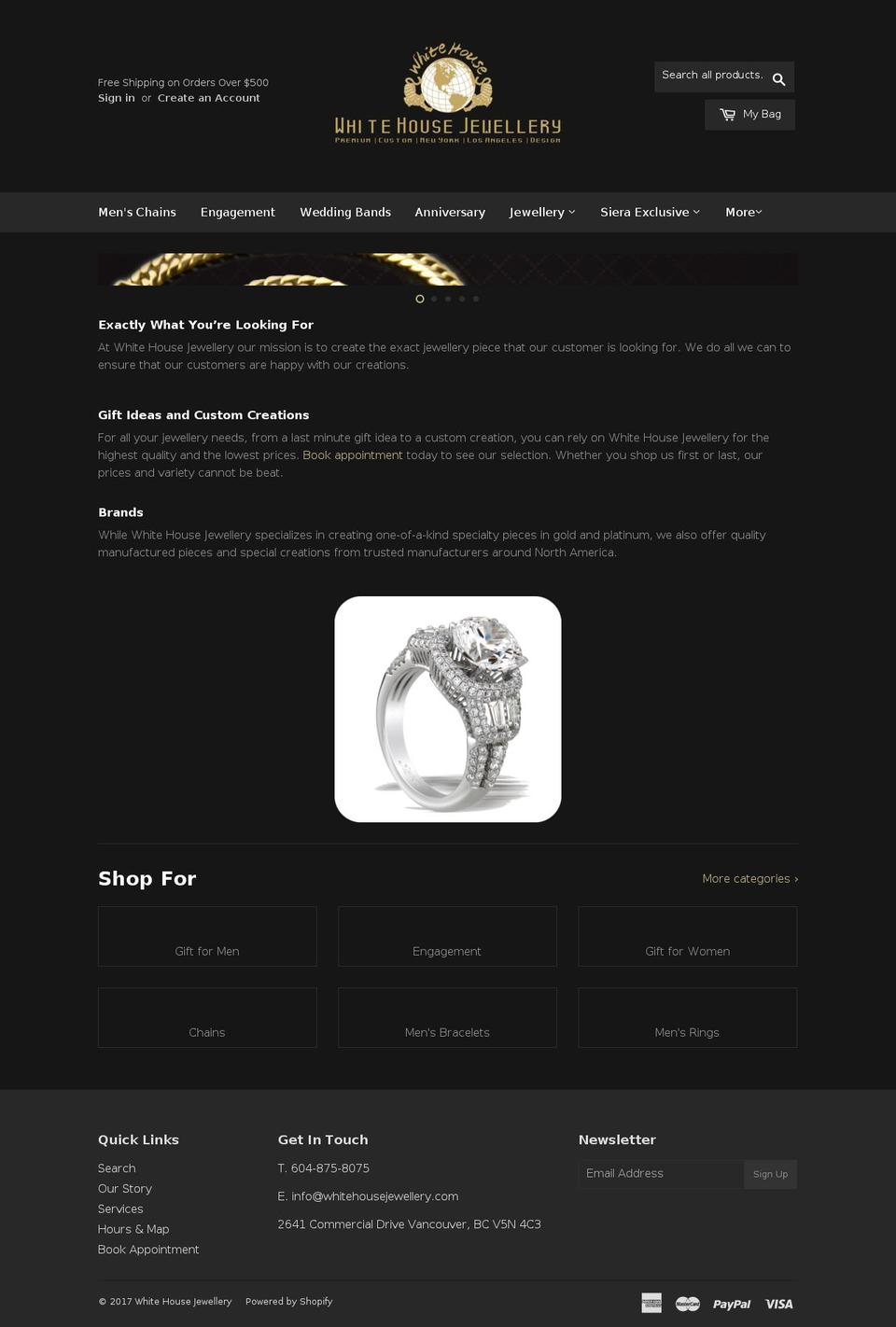 whitehousejewellery.com shopify website screenshot