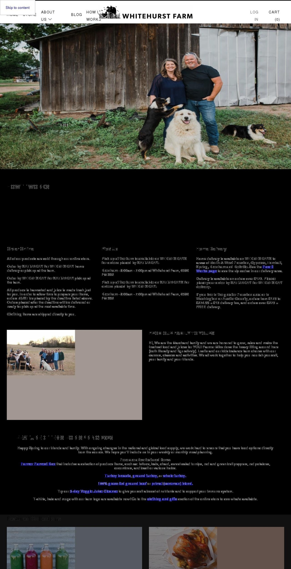 whitehurstfarm.com shopify website screenshot