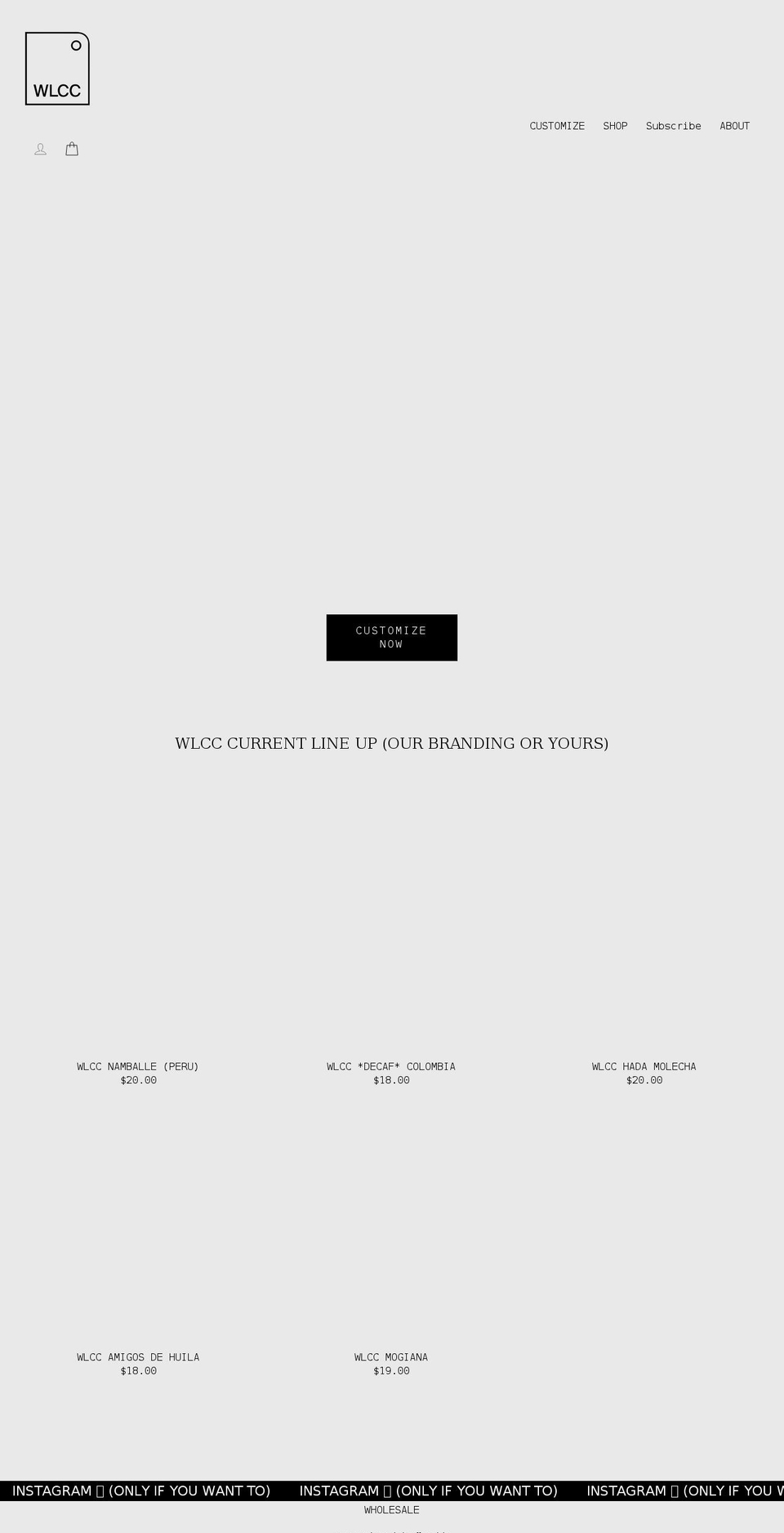 whitelabelcoffeeclub.com shopify website screenshot