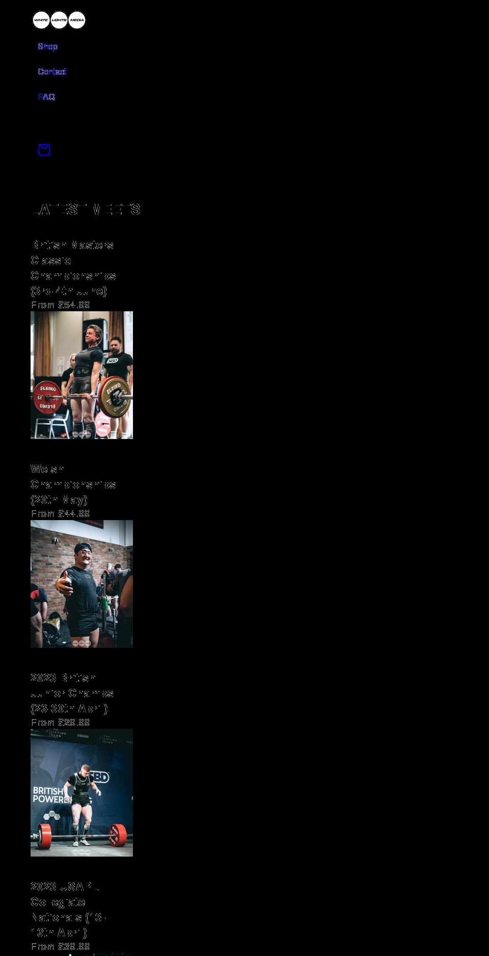 whitelightsmedia.com shopify website screenshot