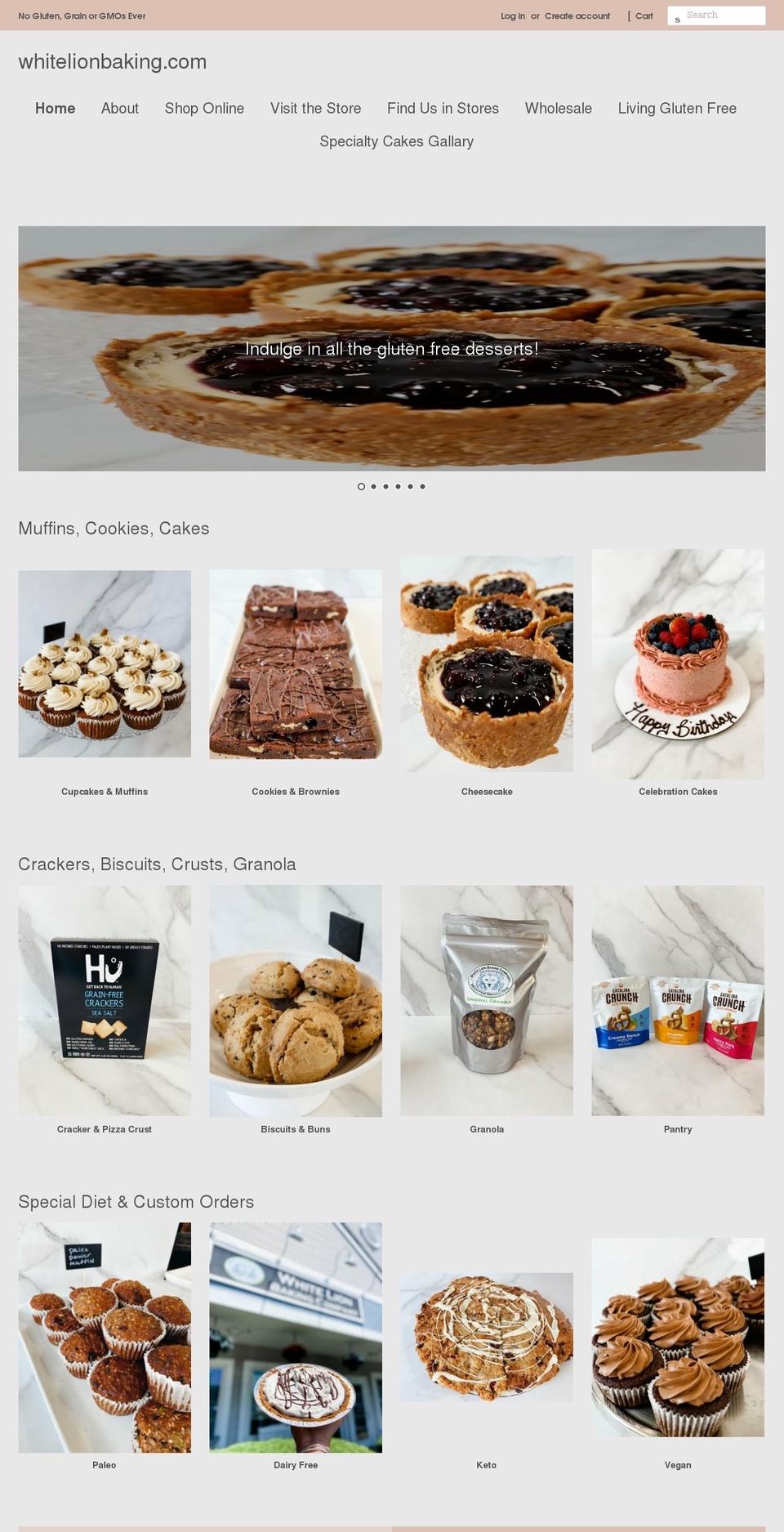 whitelionbaking.com shopify website screenshot