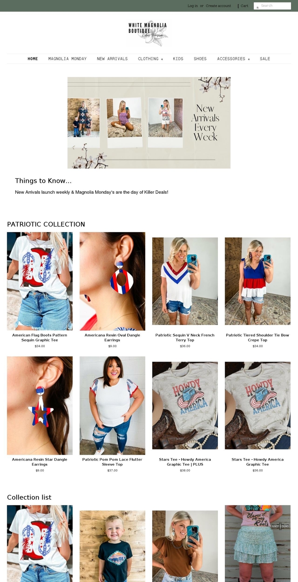 whitemagnoliaboutique.com shopify website screenshot