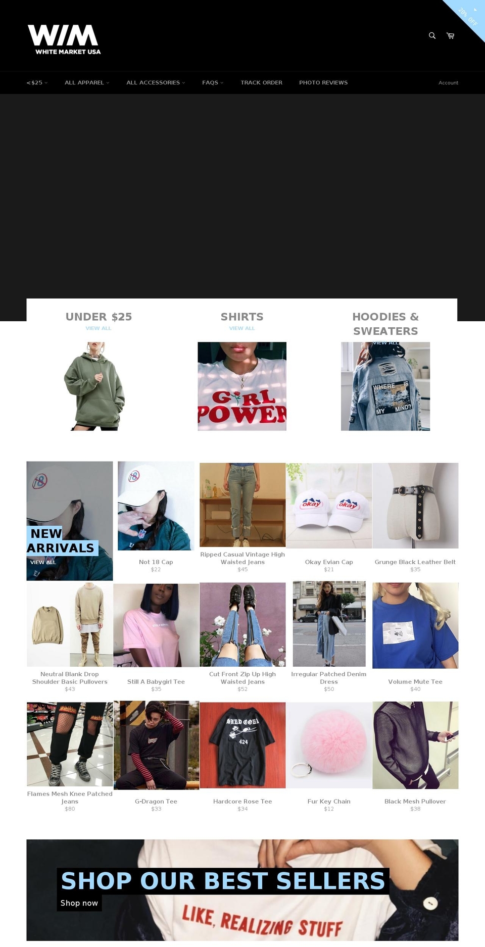 whitemarket.info shopify website screenshot