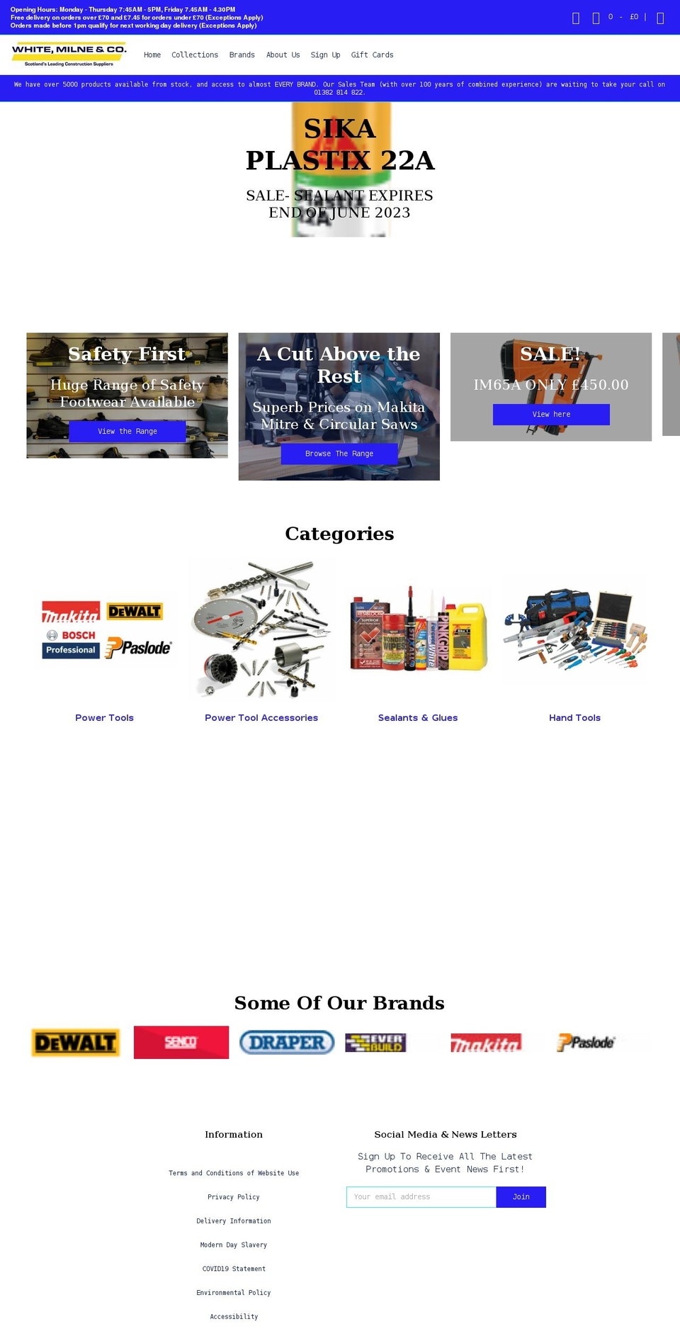 whitemilne.co.uk shopify website screenshot