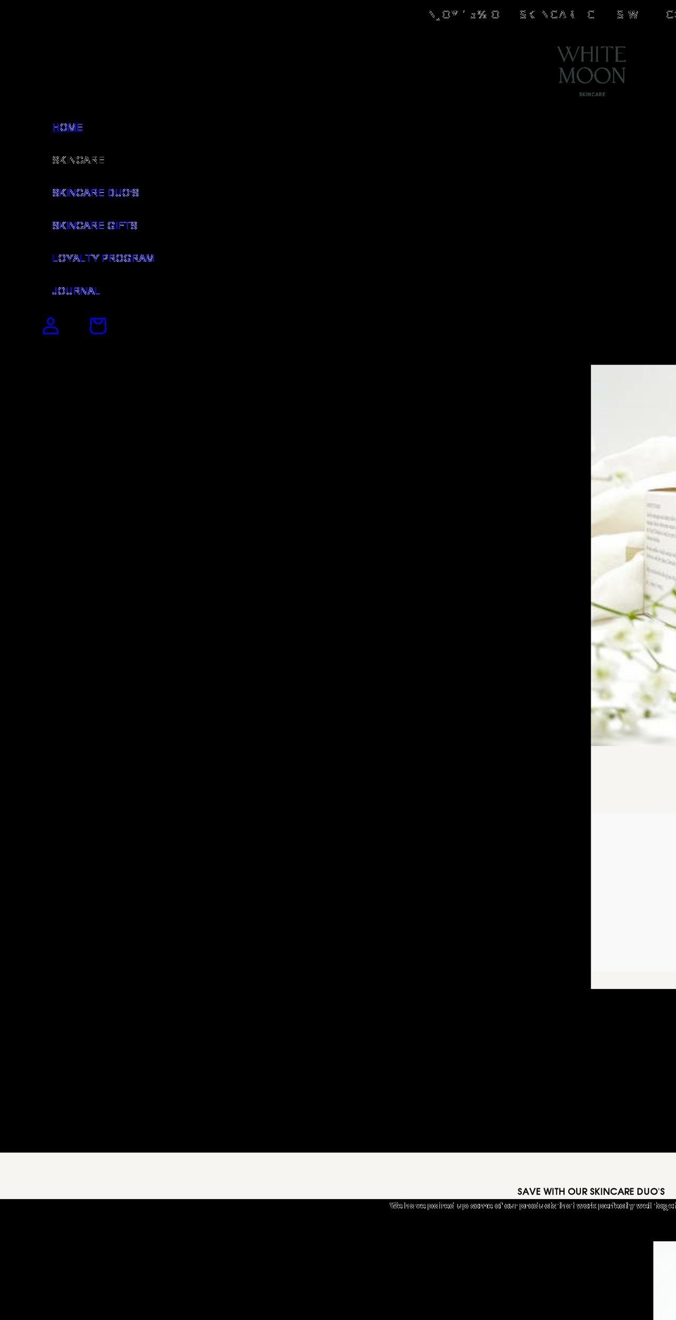 whitemoonskincare.com shopify website screenshot