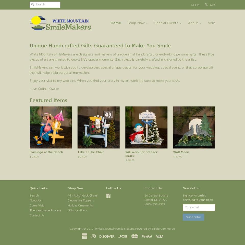 whitemtnsmilemakers.com shopify website screenshot