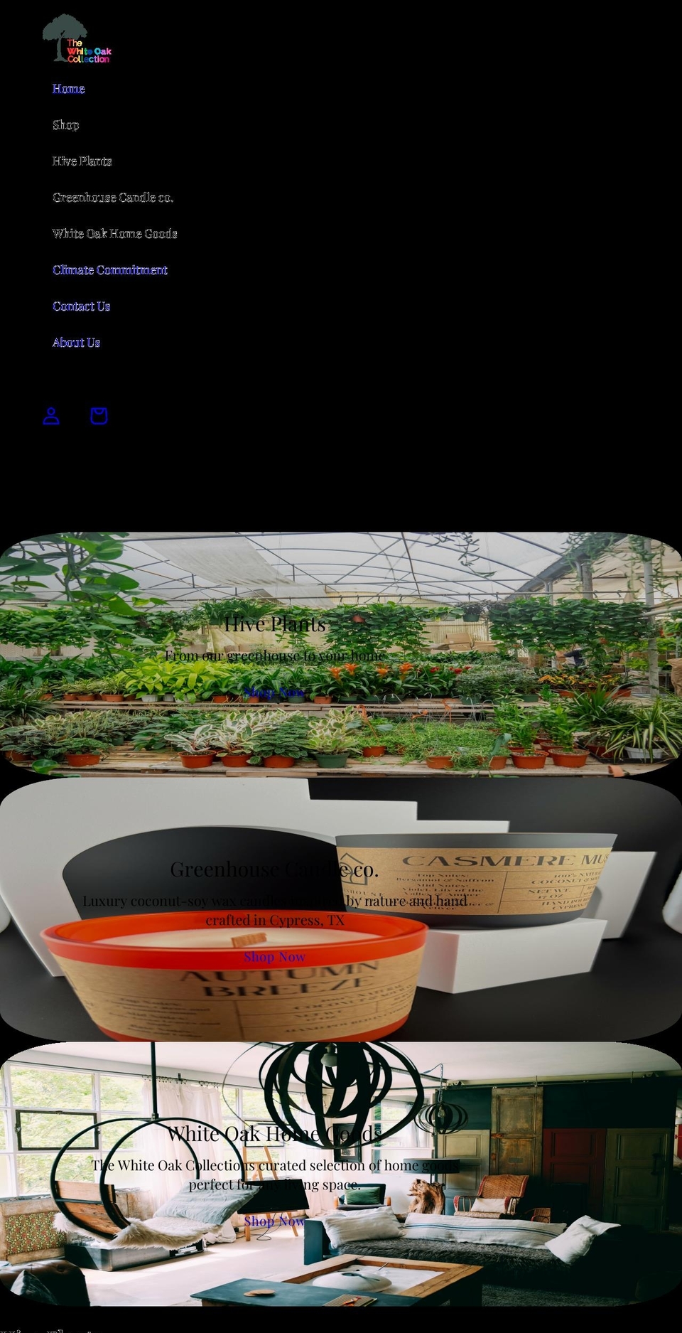 whiteoakcollection.com shopify website screenshot