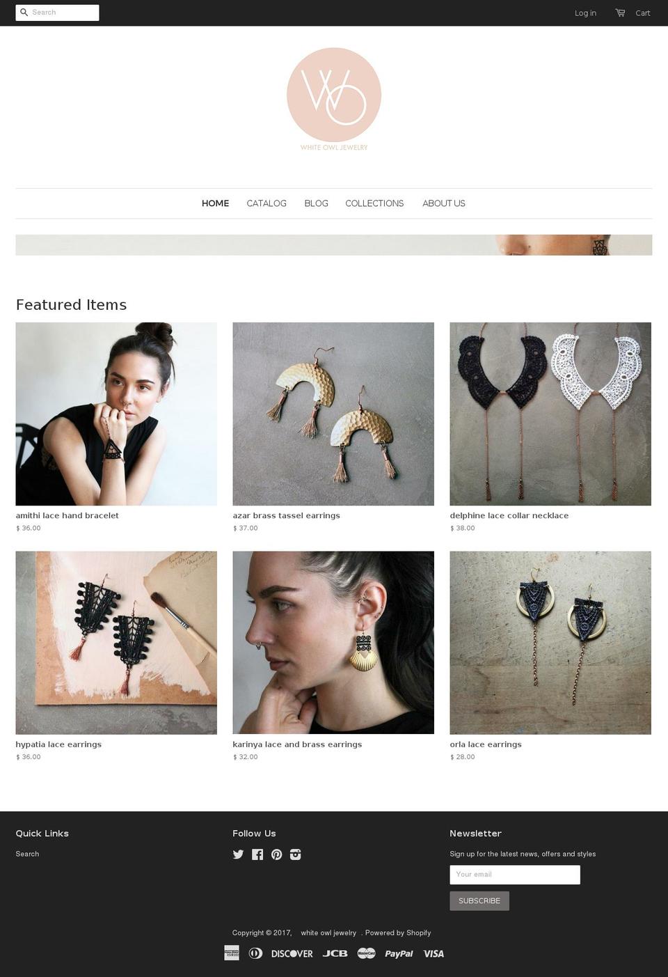 whiteowljewelry.com shopify website screenshot