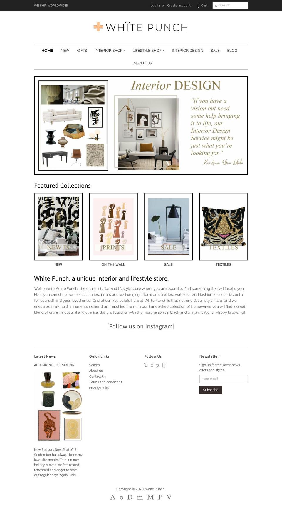 whitepunch.co.uk shopify website screenshot