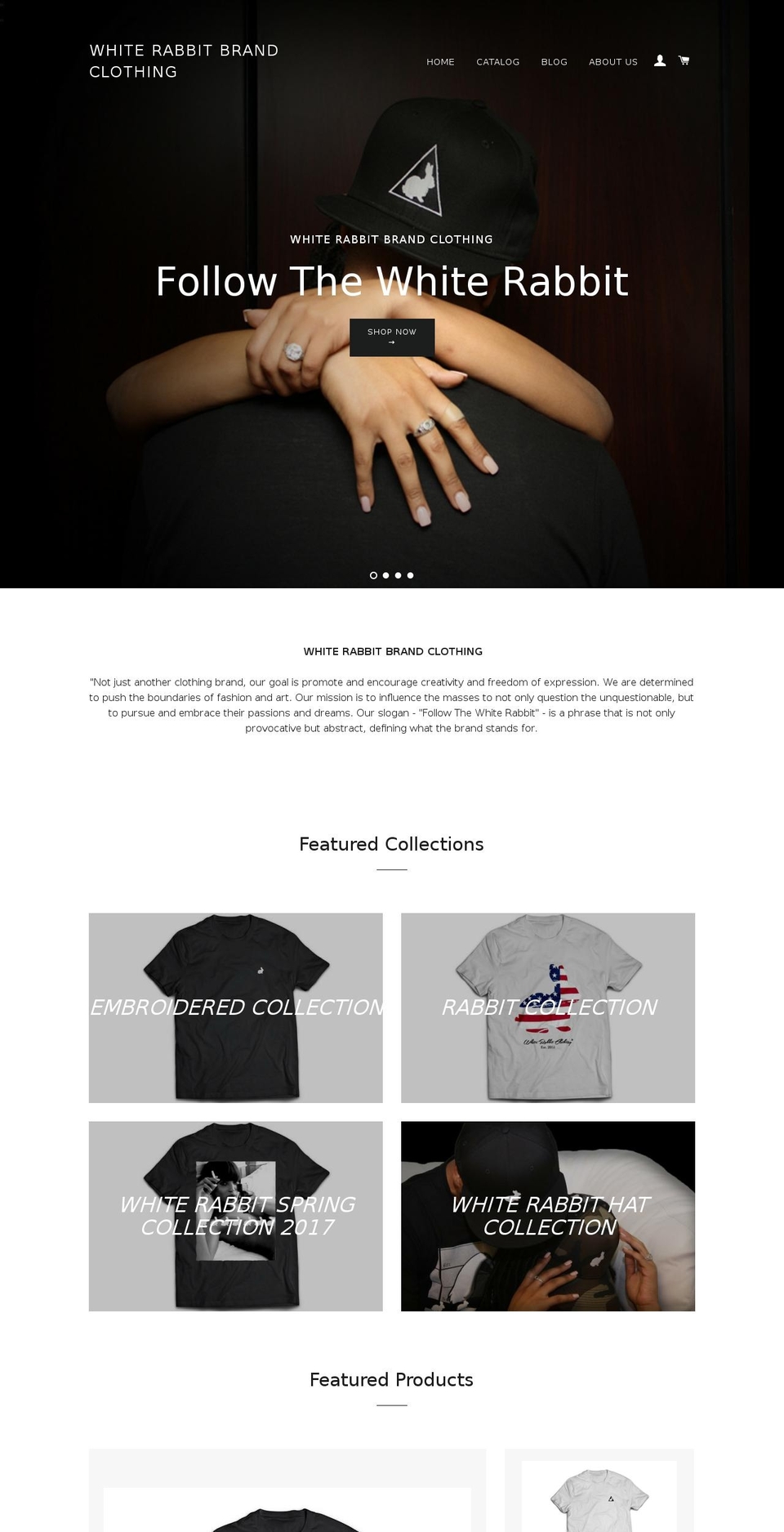 whiterabbitbrandclothing.com shopify website screenshot