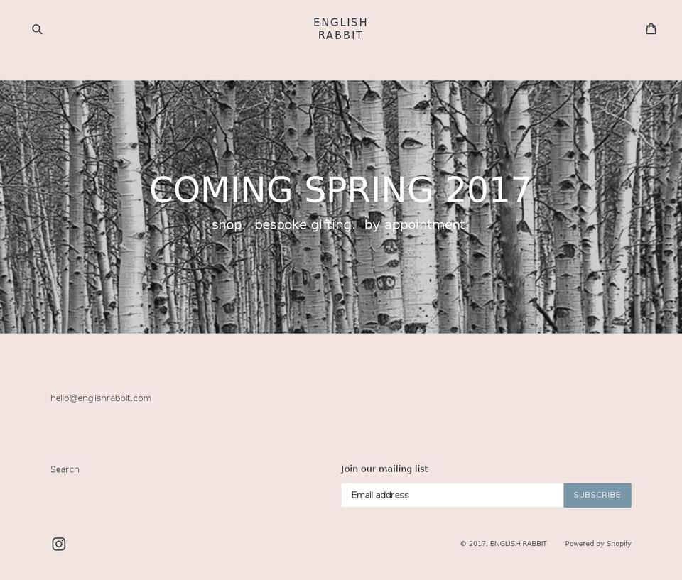 whiterabbitstore.com shopify website screenshot