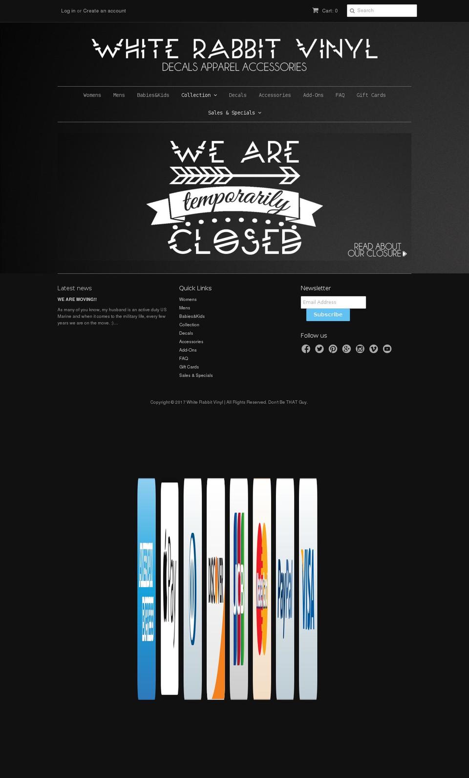 whiterabbitvinyl.com shopify website screenshot