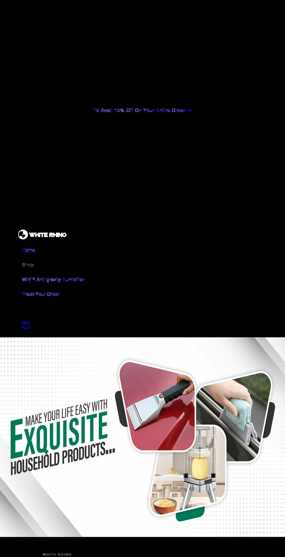 whiterhinostore.com shopify website screenshot