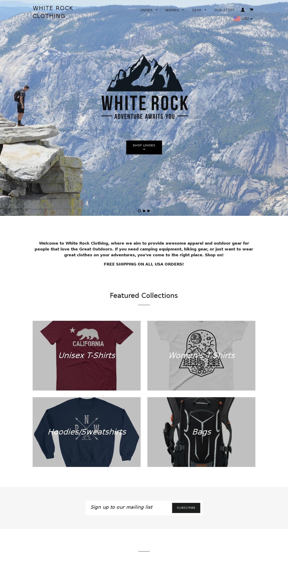 whiterockclothing.com shopify website screenshot