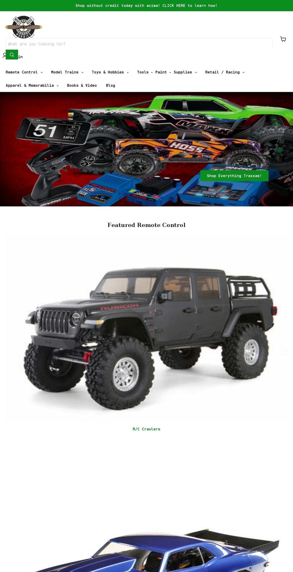 whiterosehobbies.com shopify website screenshot