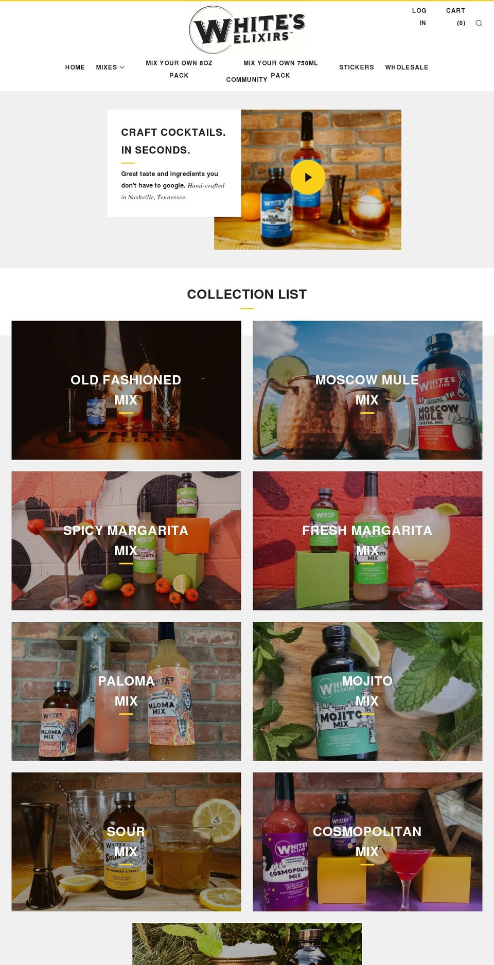 whiteselixirs.com shopify website screenshot