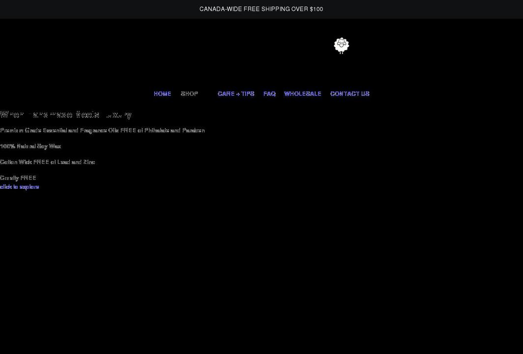 whitesheepcandles.com shopify website screenshot