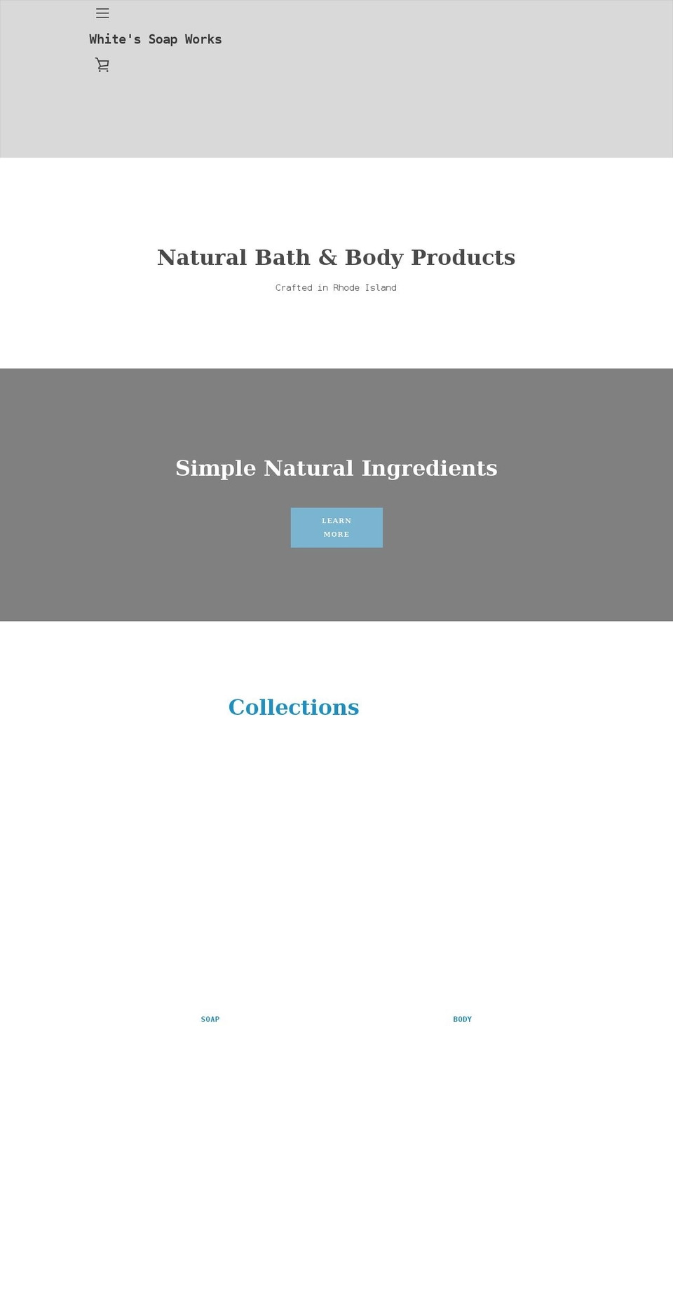 Narrative - Shopify theme site example whitessoapworks.com