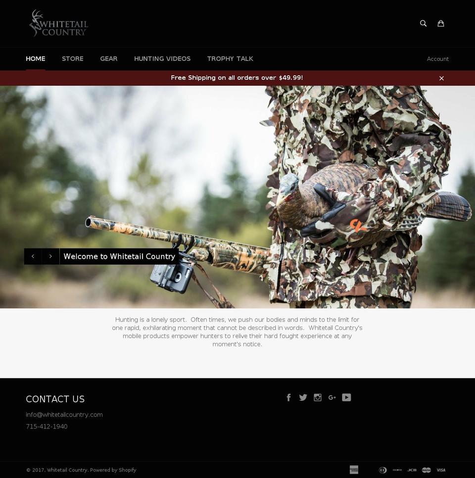 whitetailcountry.com shopify website screenshot