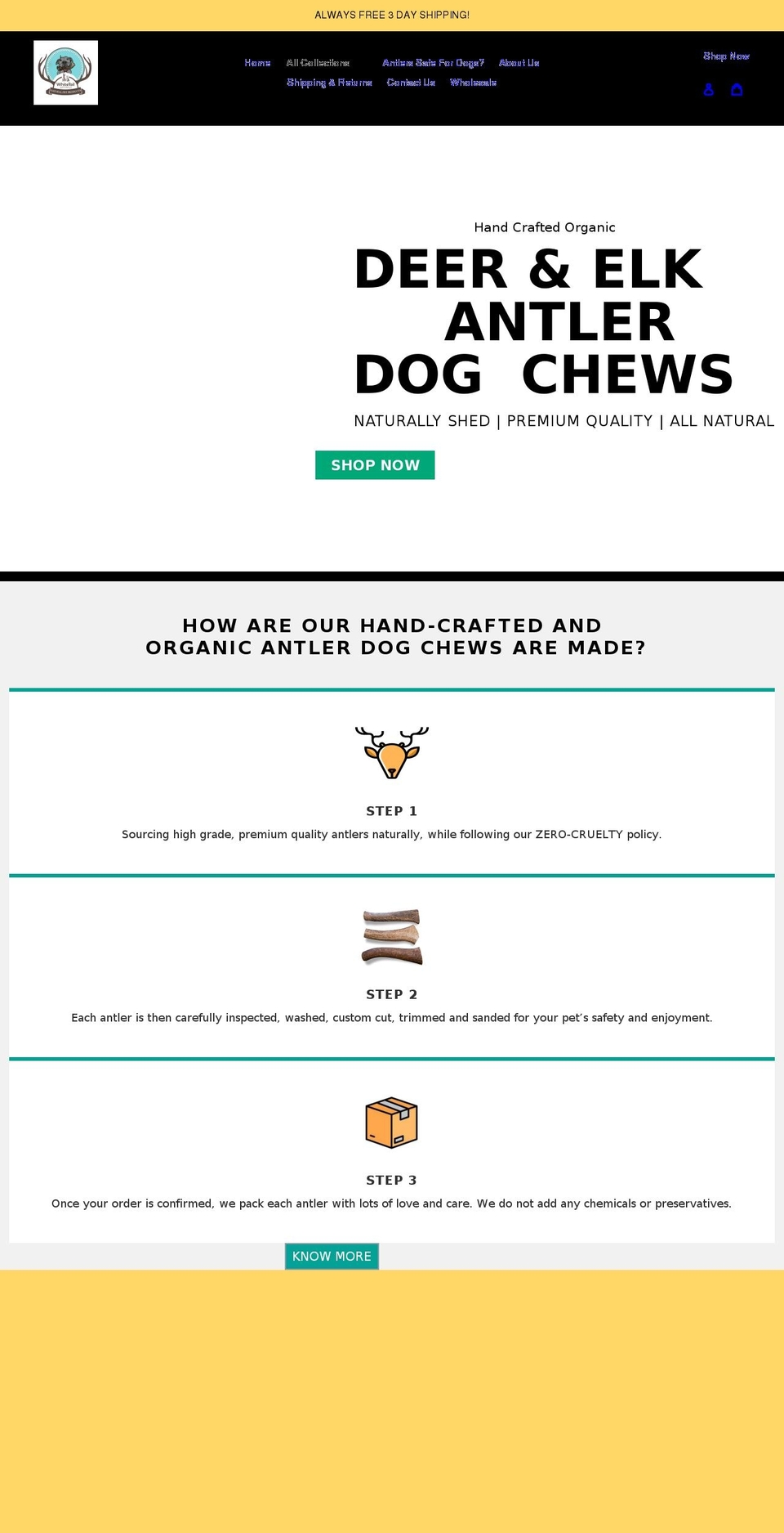 whitetailnaturals.com shopify website screenshot