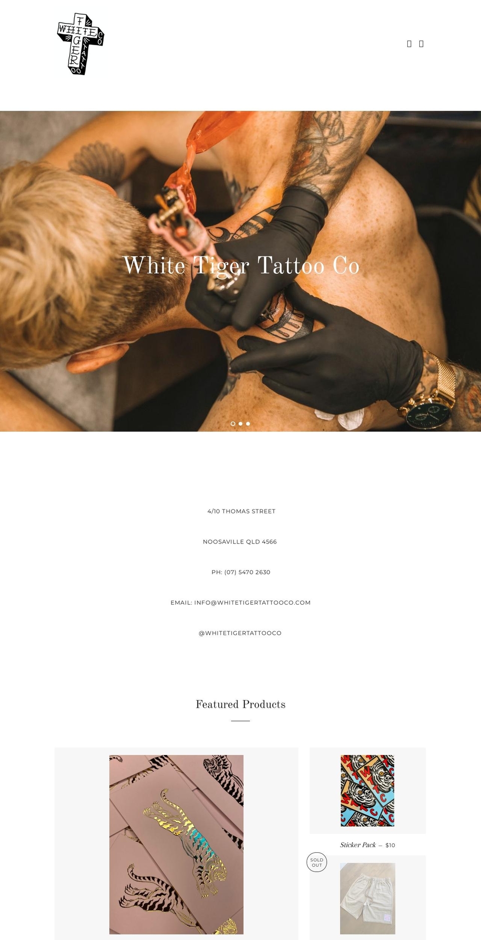whitetigertattooco.com shopify website screenshot
