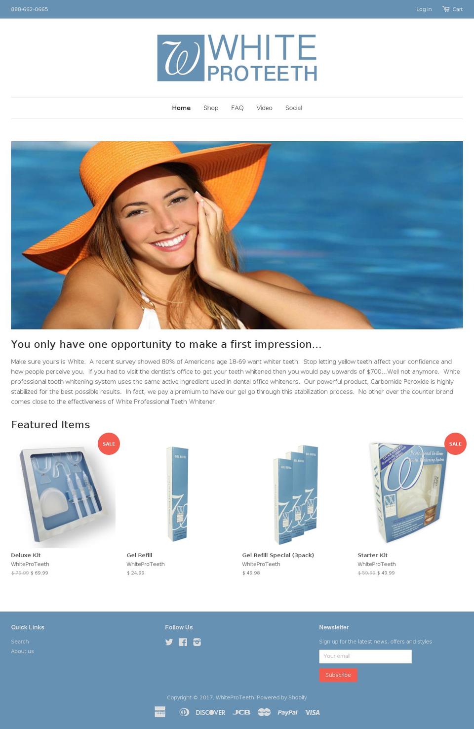 whitetoothwhitening.com shopify website screenshot