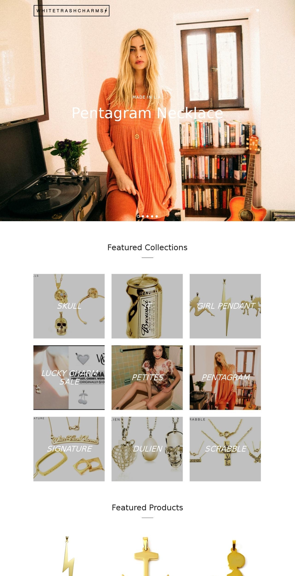 whitetrashcharms.com shopify website screenshot