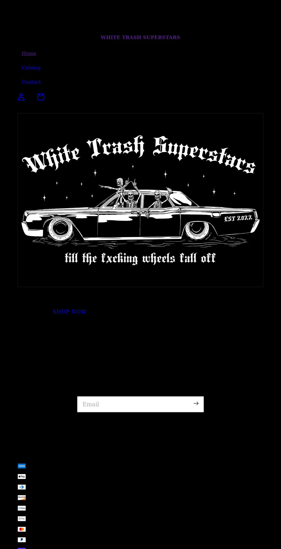 whitetrashsuperstars.com shopify website screenshot