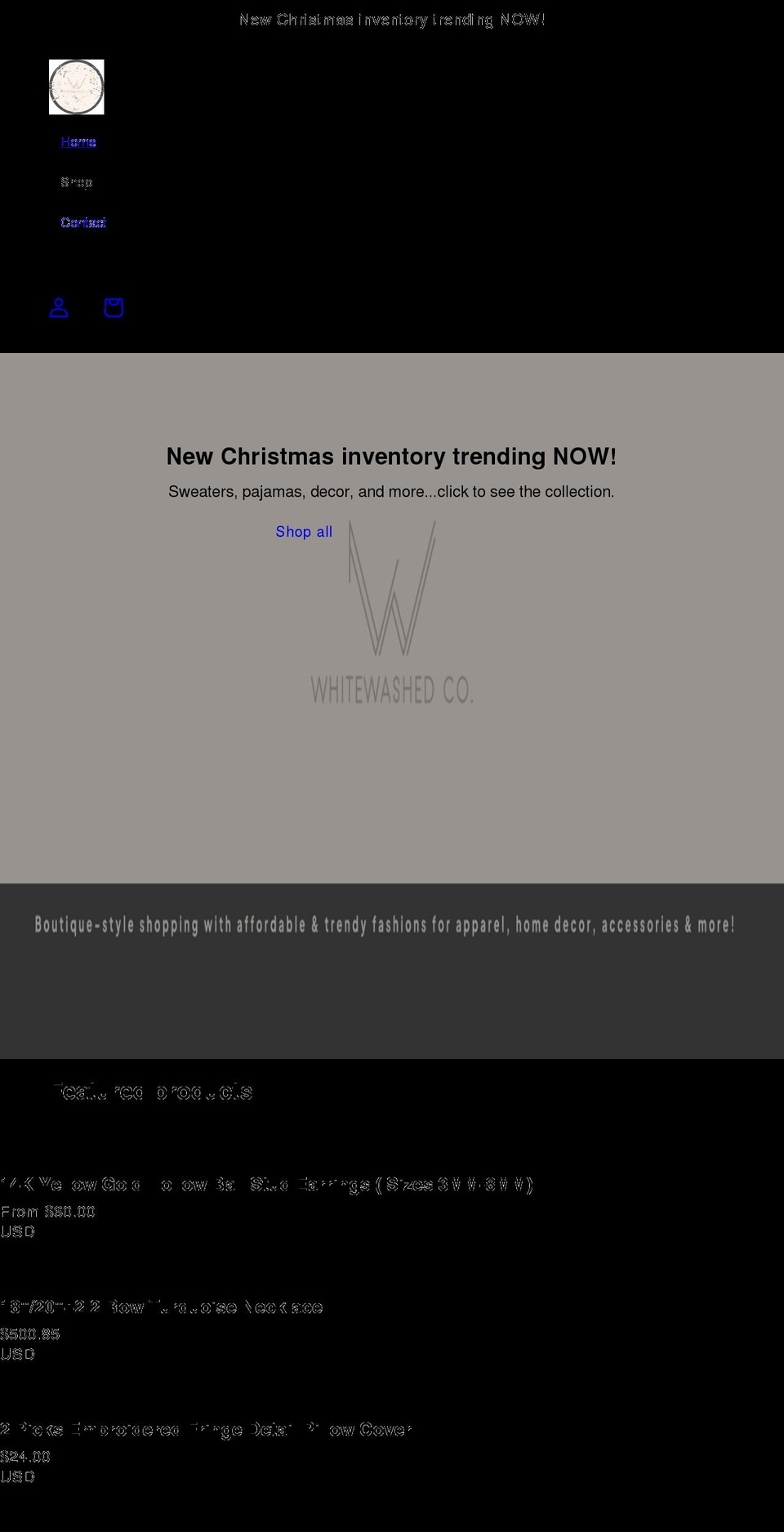 whitewashedco.com shopify website screenshot