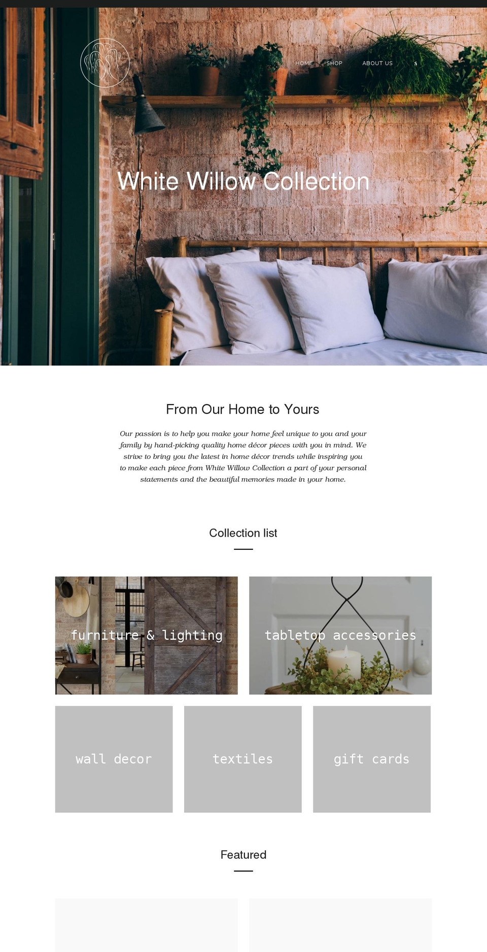 EDIT Shopify theme site example whitewillowcollection.com