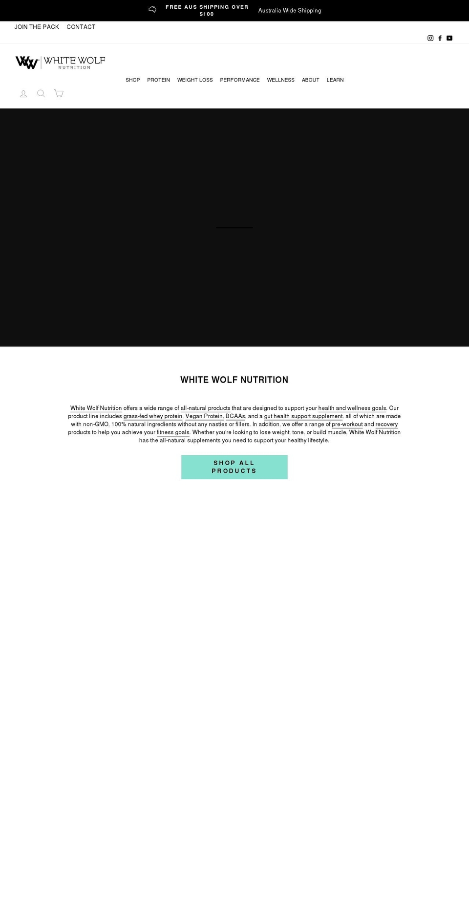 whitewolfnutrition.com shopify website screenshot