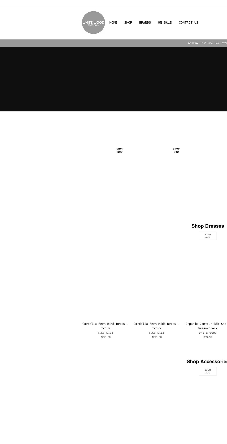 whitewoodboutique.com.au shopify website screenshot