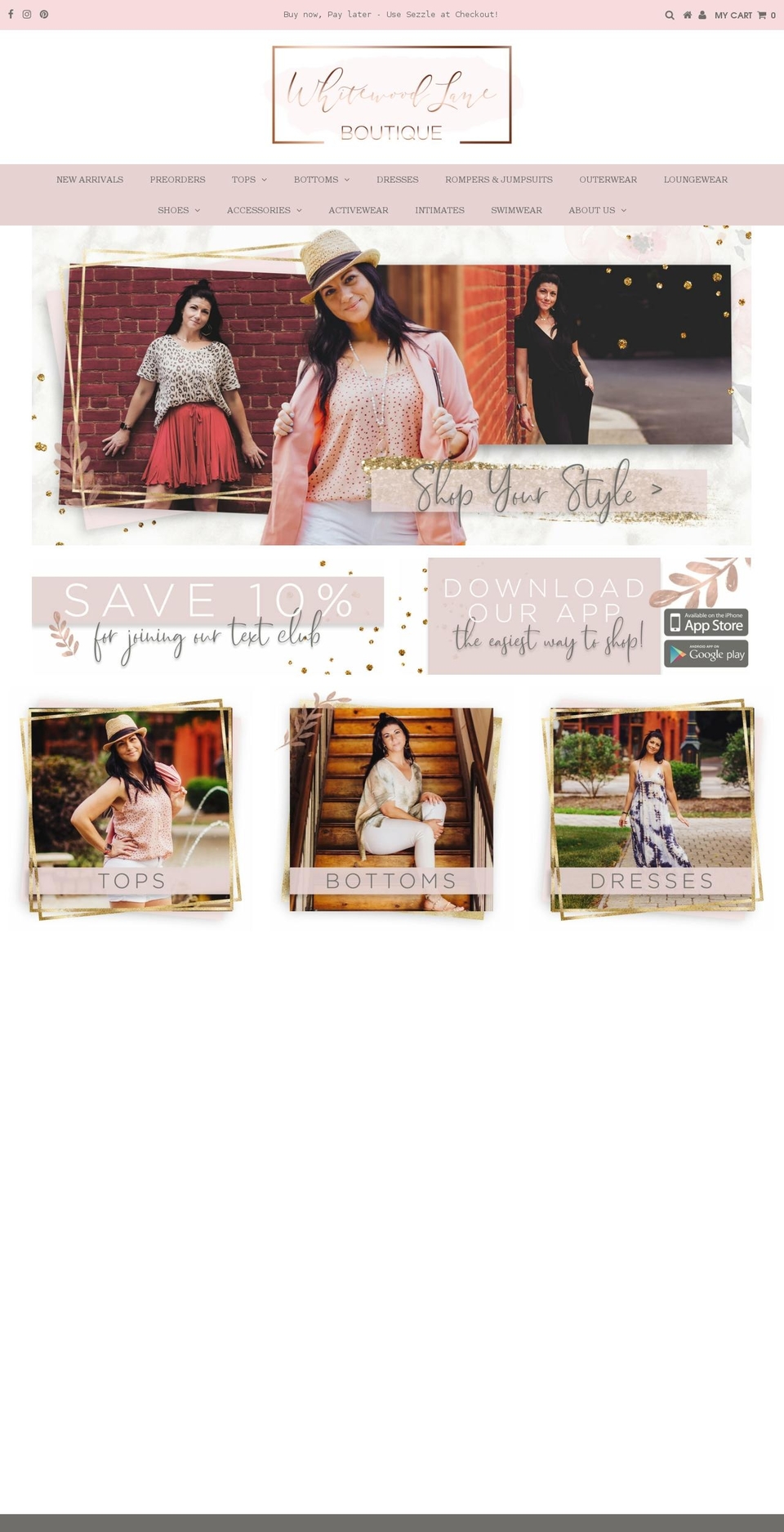 whitewoodlane.com shopify website screenshot