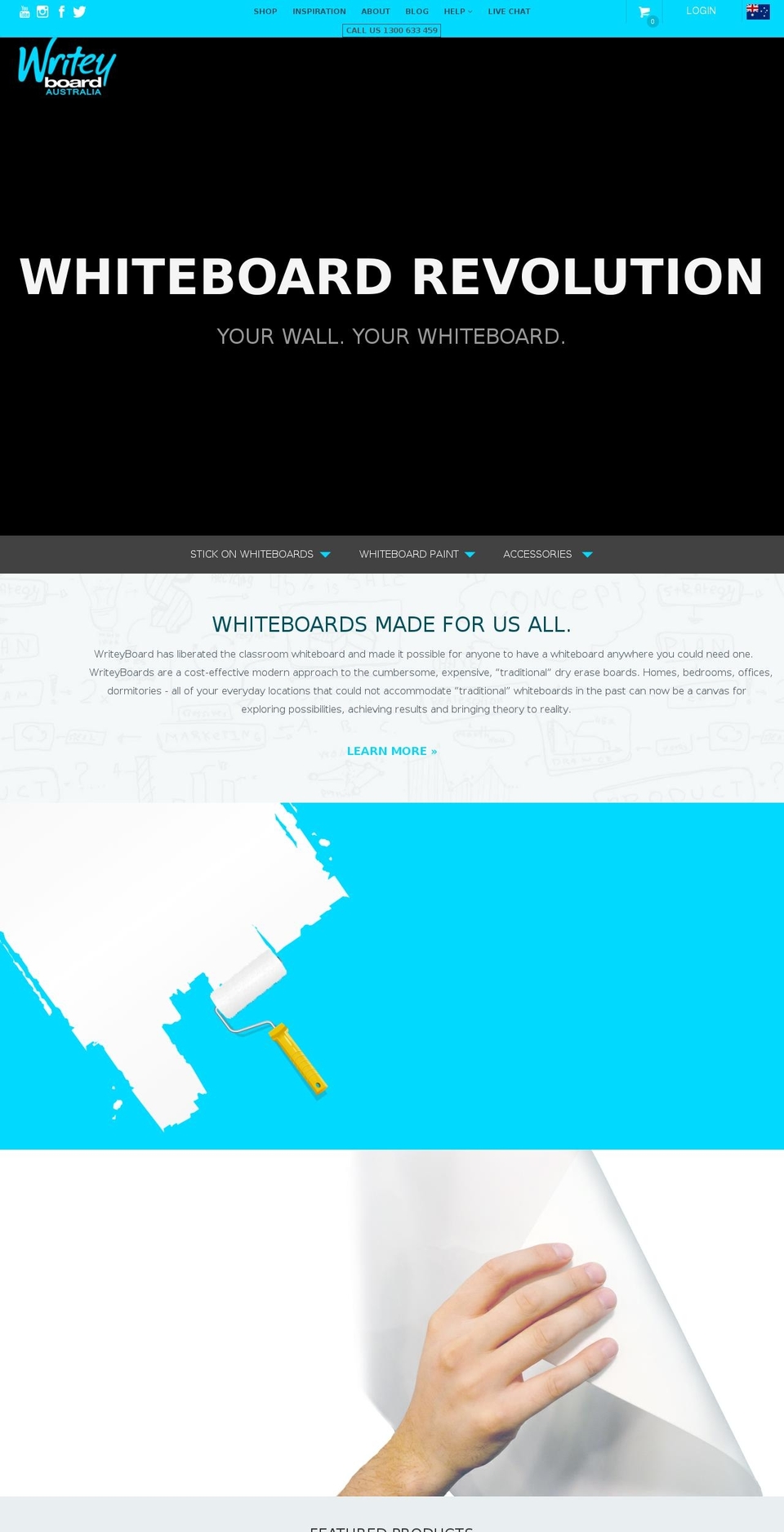 whiteyboardaustralia.com shopify website screenshot