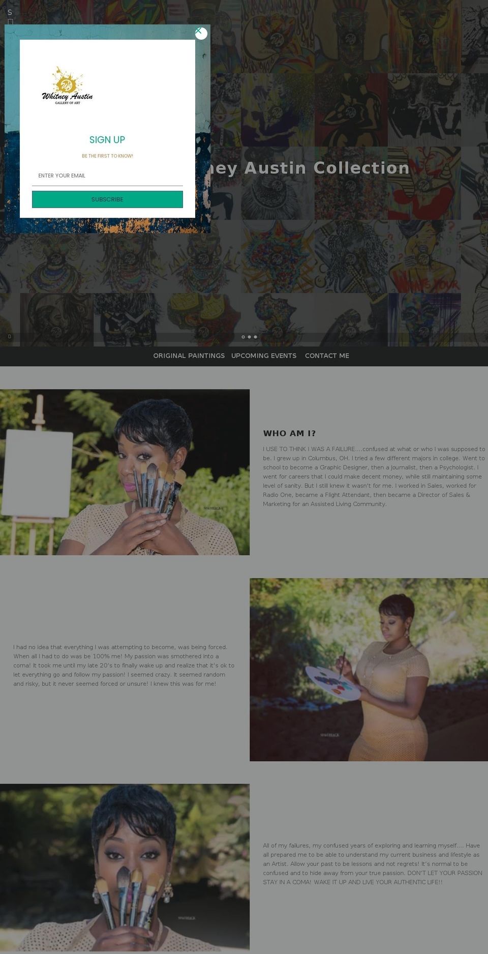 whitneyaustin.com shopify website screenshot