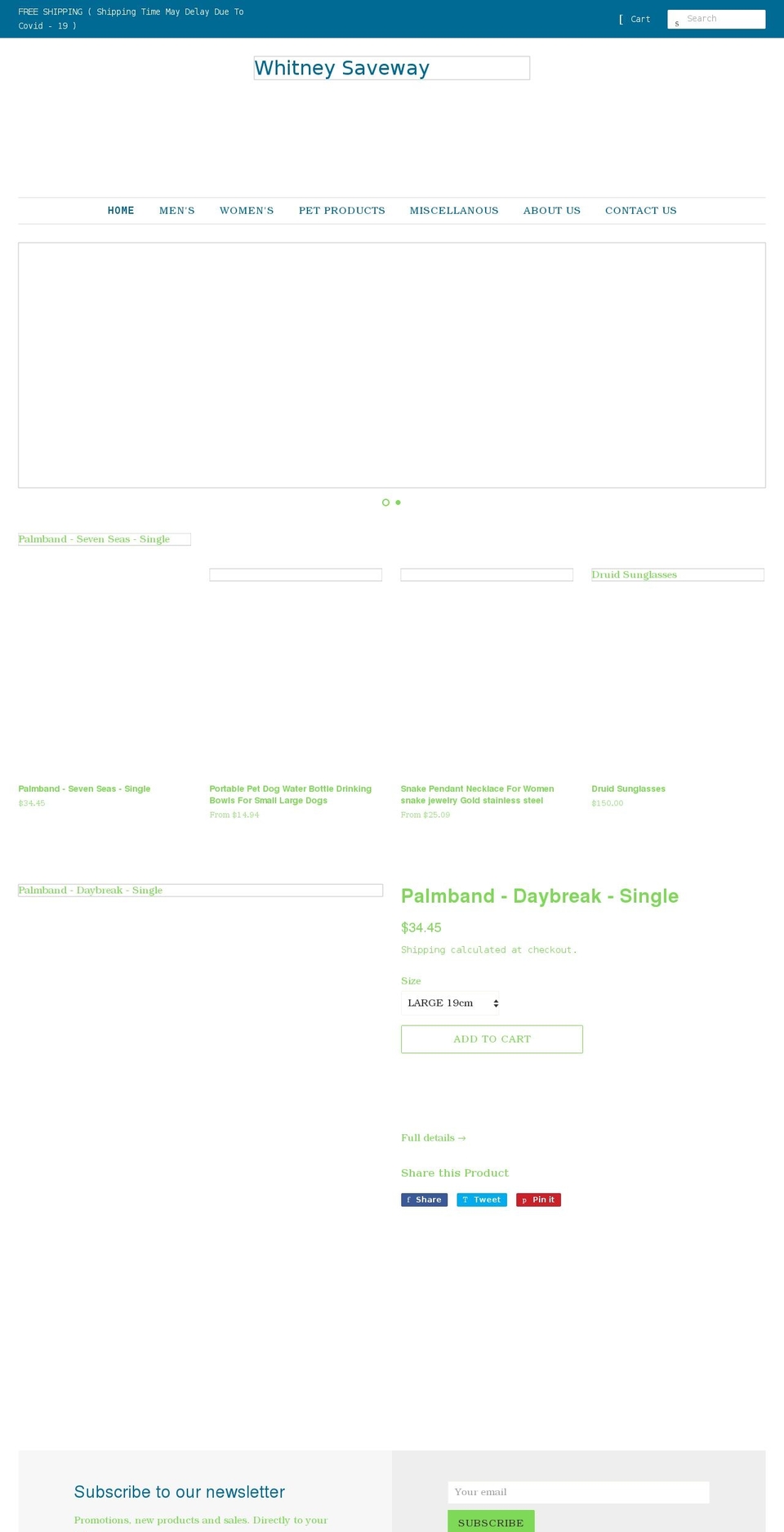 whitneysaveway.com shopify website screenshot