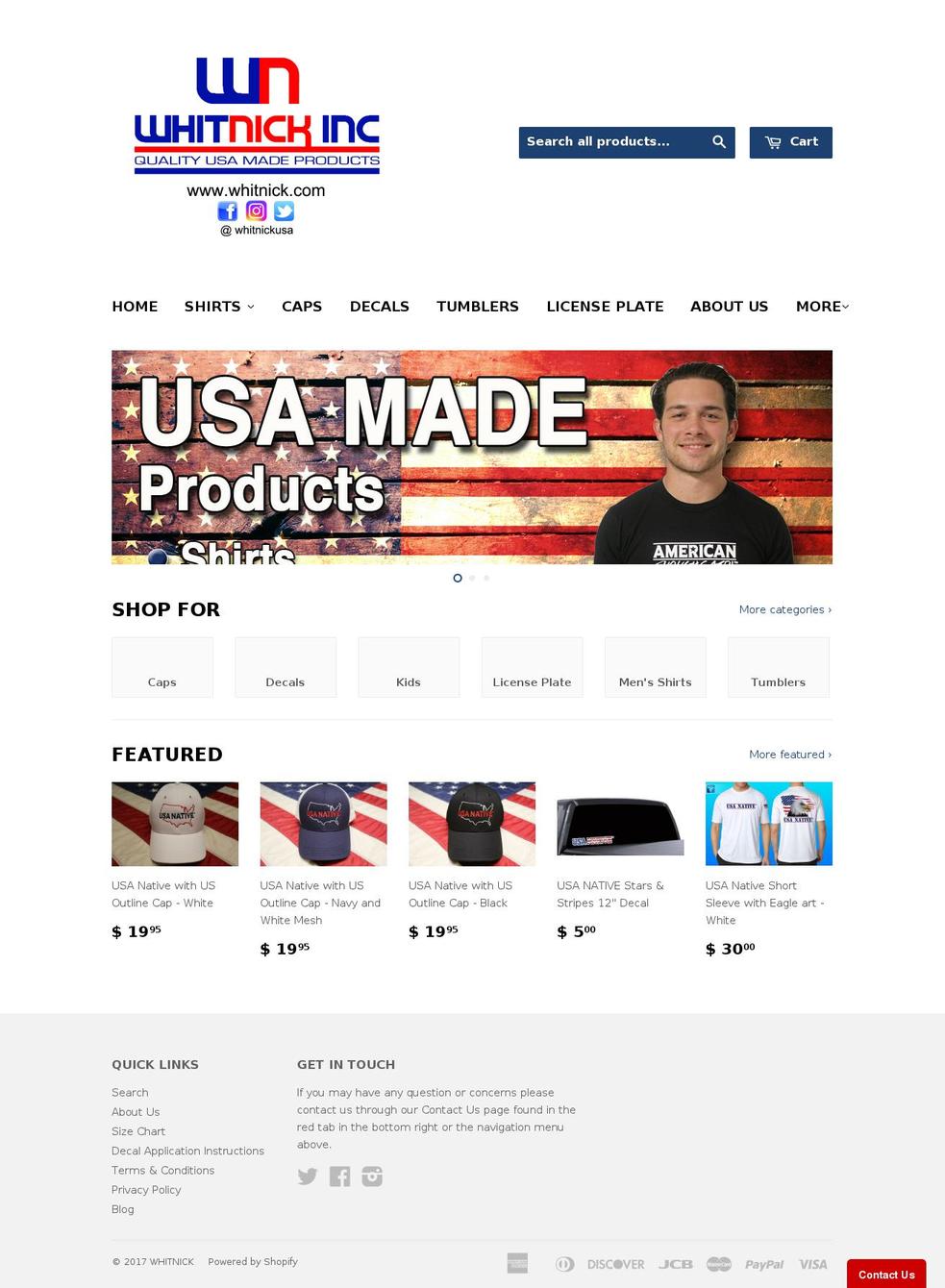 whitnick.com shopify website screenshot