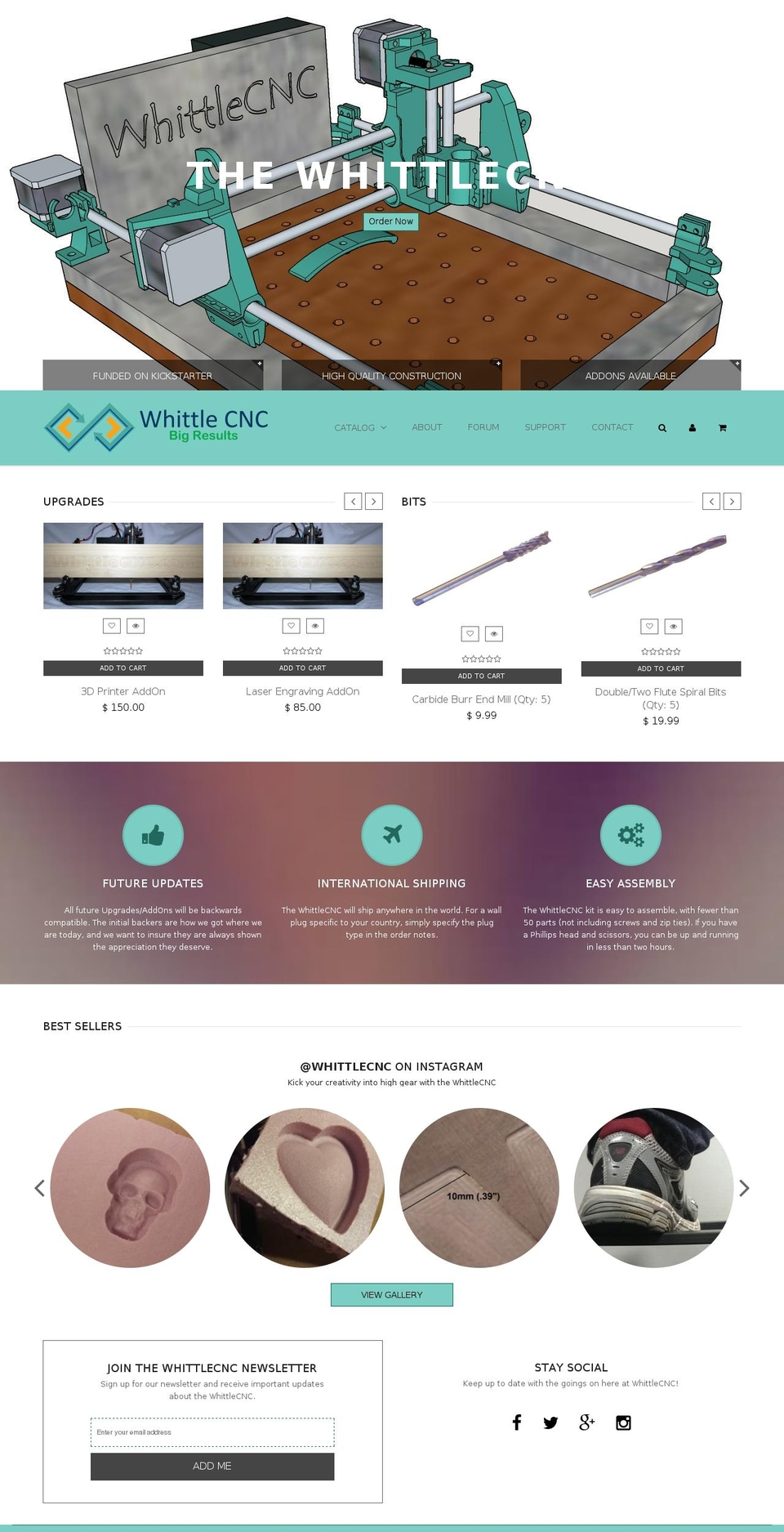 QUEEN Shopify theme site example whittlecnc.com