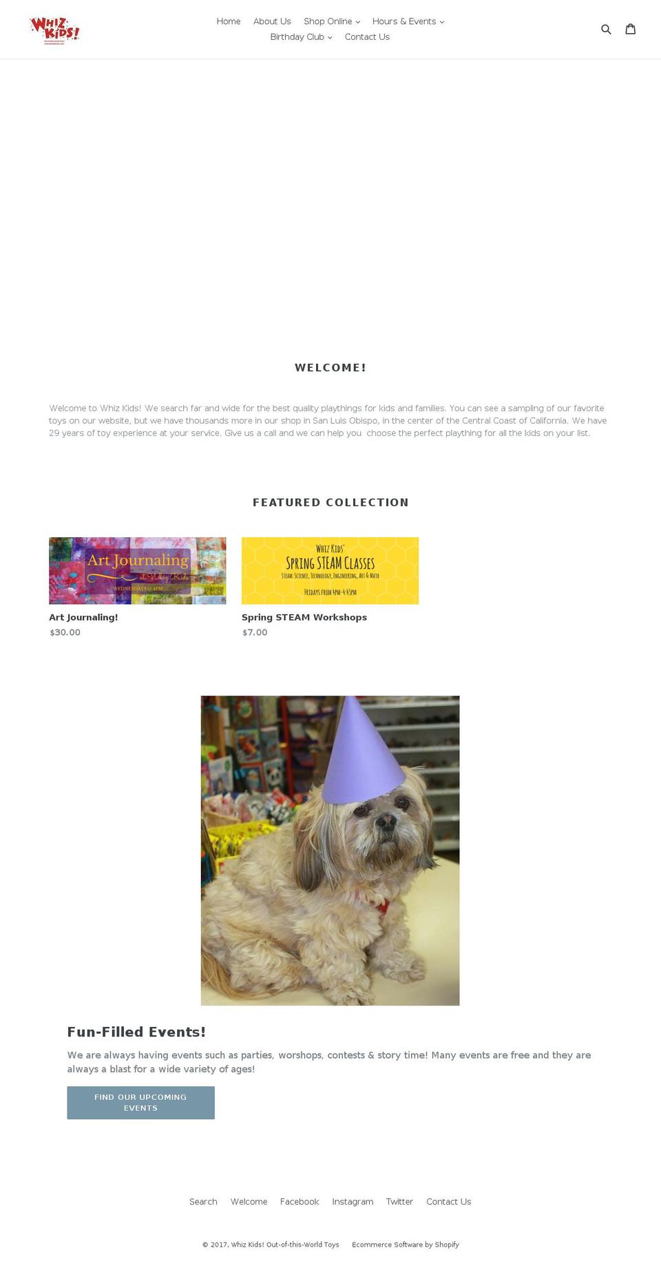 whizkidsslo.com shopify website screenshot