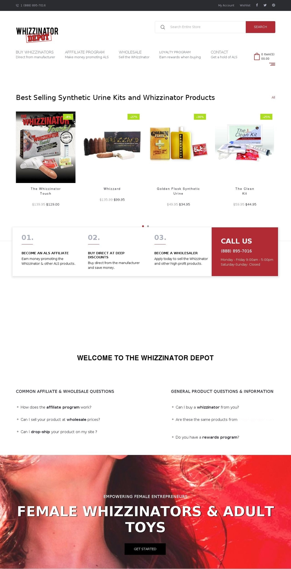 whizzinators.com shopify website screenshot