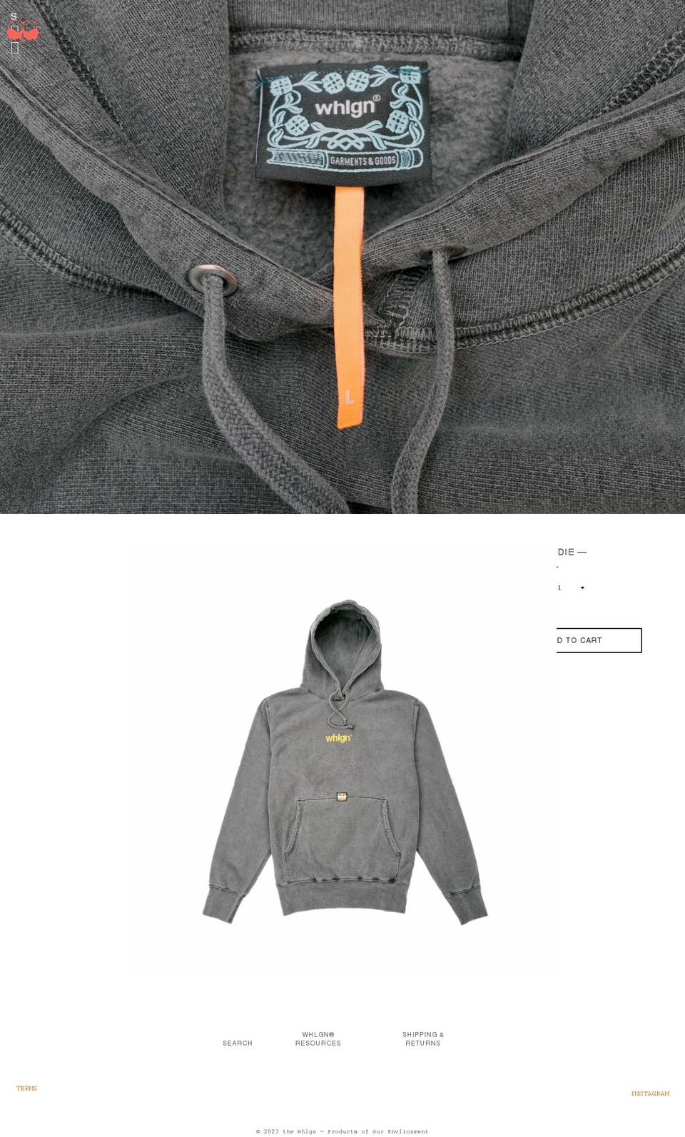 whlgn.com shopify website screenshot