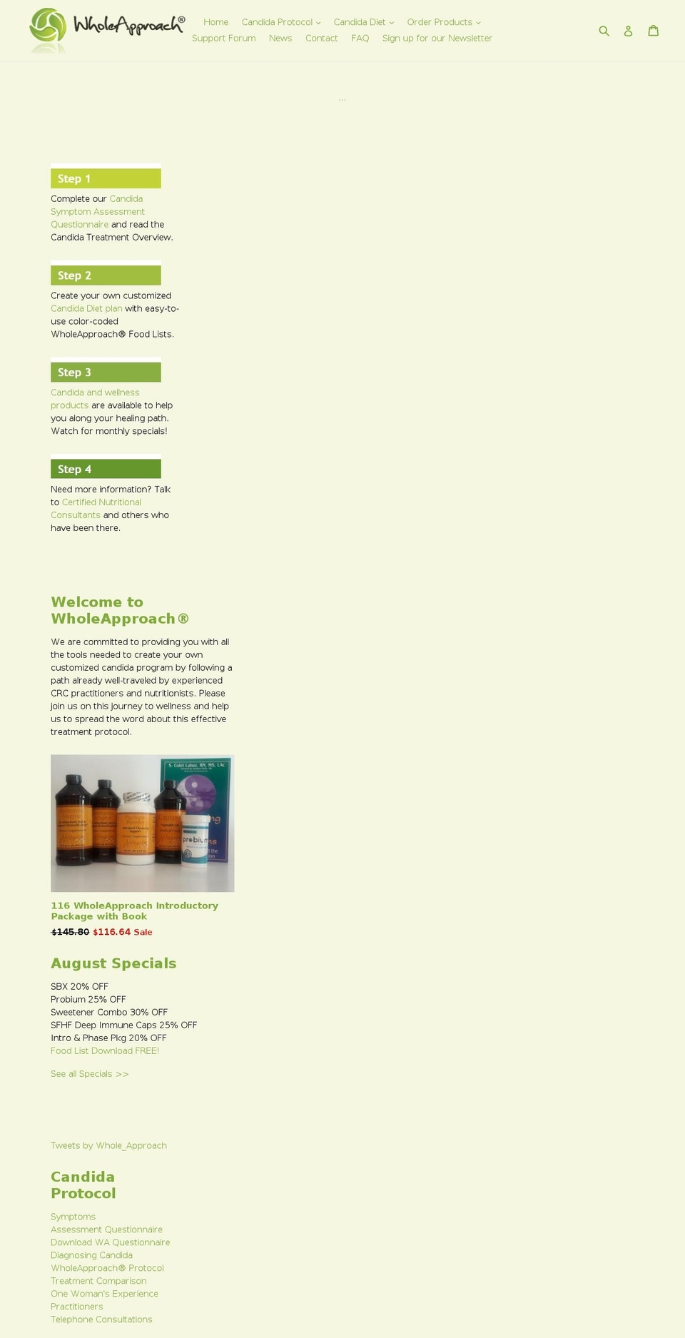 wholeapproach.com shopify website screenshot