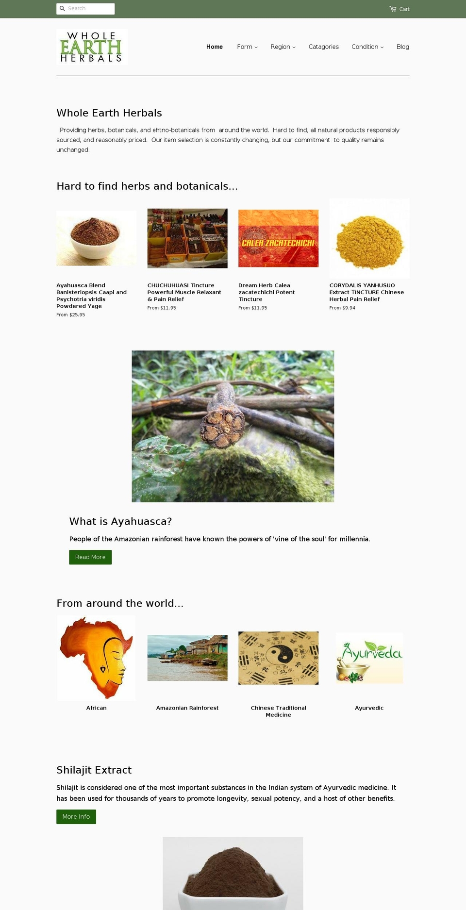 wholeearthherbals.com shopify website screenshot